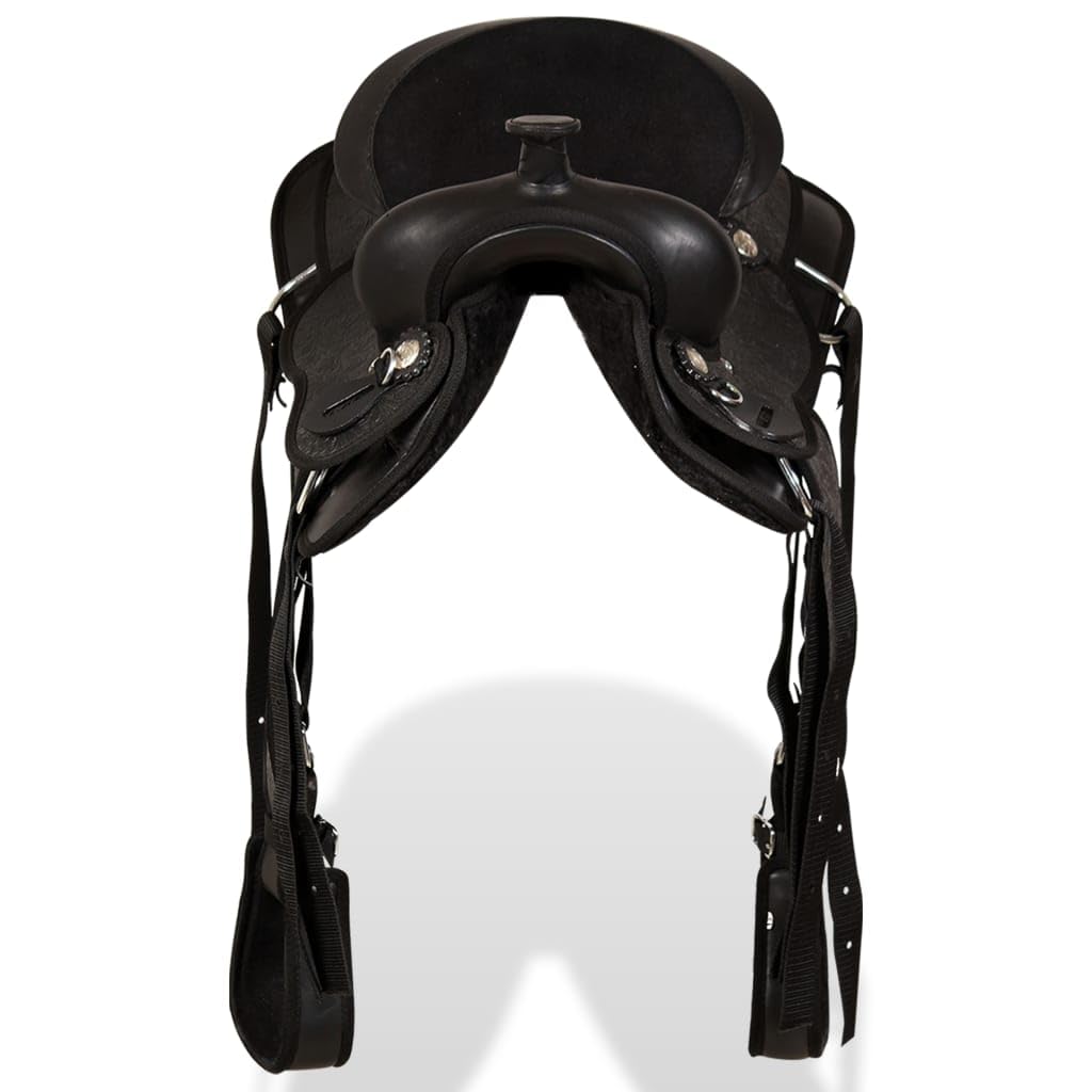 Genérico Montura Occidental, cabezada y Pechera Cuero Real 12" Negra Deportes, Actividades al Aire Libre, Equitación, Arreos para Caballos, Monturas Negro 6,32 kg