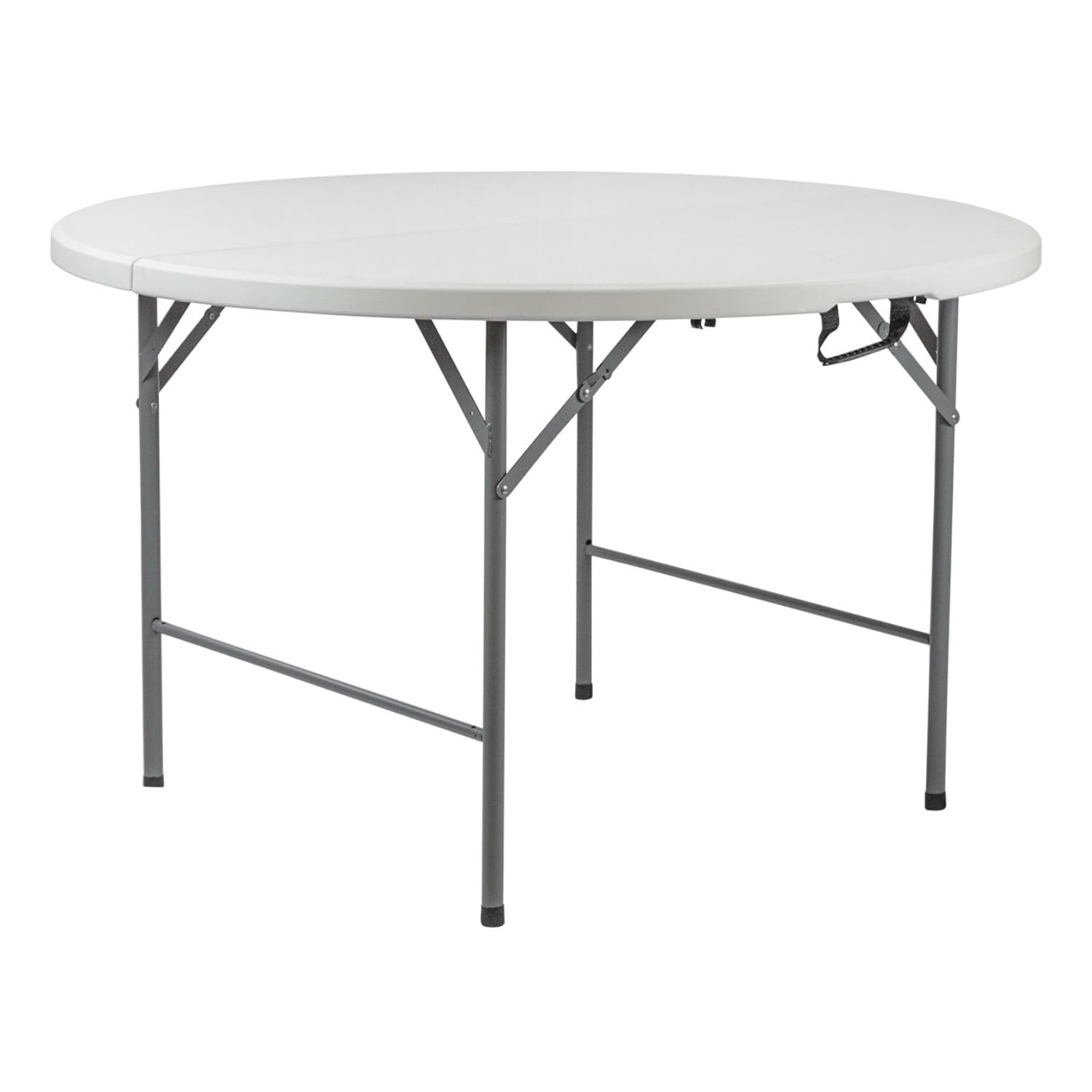THINIA HOME Mesa Plegable Redonda Efecto Granito Blanco Ø150x74cm