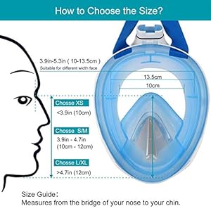 Lamker Schnorchelmaske Tauchmaske Vollmaske Kinder XS 180° Sichtfeld Vollgesichtsmske Tauchermaske Anti-Fog Anti-Leck Müheloses Atmen Schnorchel Maske für Kids Schwimmen Schnorcheln Tauchen 21 Schnorchelmasken 51CqBzUZ79L. SS300 【Design für Kinder】Wenn das Maß weniger als 10 cm beträgt, wählen Sie die Größe XS. Nur für Kinder sorgt die Vollgesichts-Schnorchelmaske dafür, dass der Schnorchel mühsam im Mund gehalten wird und Kinder auf natürliche Weise atmen können.
【Anti-Fog Anti-Leakage】Innovatives Design mit separater Atemkammer erzeugt einen Luftstrom vom Hauptsichtfeld weg, beschlägt nicht und lässt kein Wasser eindringen! Ideal zum Tauchen, Schwimmen, Schnorcheln und für andere Unterwasseraktivitäten.
【Design der Vollgesichtsmaske】Versiegelte Vollmaske mit super breitem, bruchsicherem Sichtfenster bietet eine 180-Grad-Sicht unter Wasser. Sie können eine Vielzahl von Kreaturen auf dem wunderschönen Meeresspiegel klar und frei beobachten und schätzen.