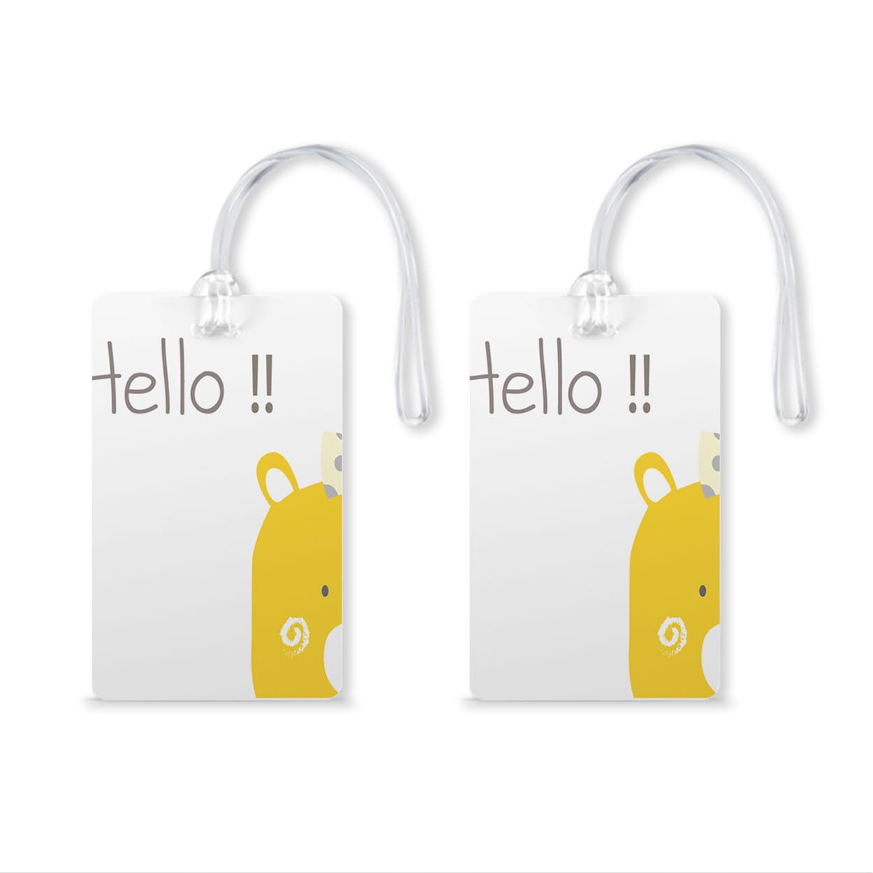 100yellow Printed Luggage Tags, Bag Tag Travel Id Labels Tag for Baggage Suitcases Bags with Silicon ( Pack of 2 )-picture-42