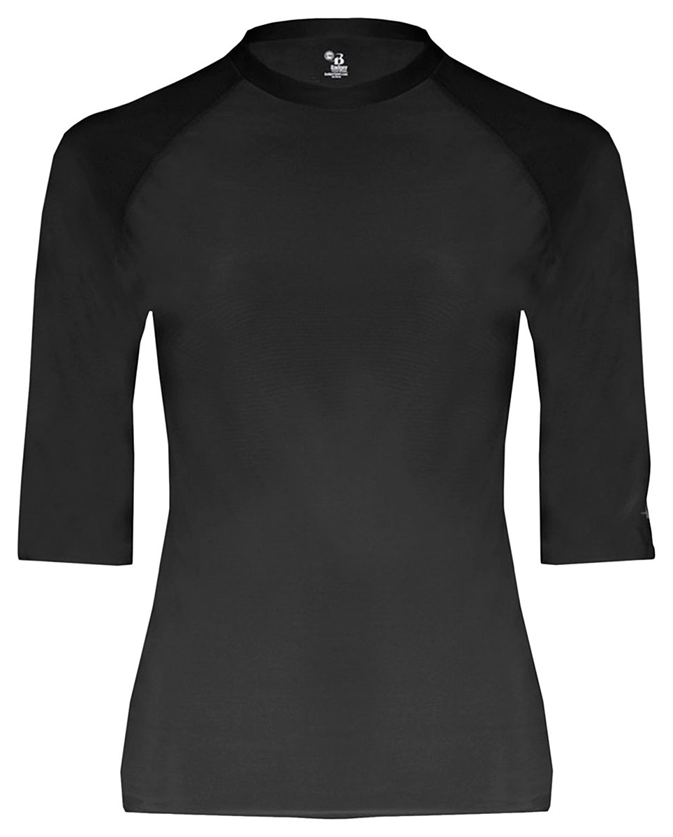 Badger Sports Pro Compression 1/2 Sleeve Cre Black Large