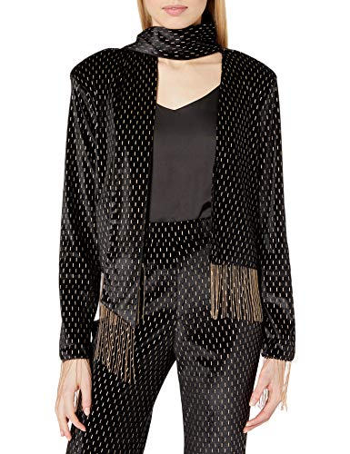 House of Harlow 1960 Women's Catina Jacket, Noir & Gold, Large