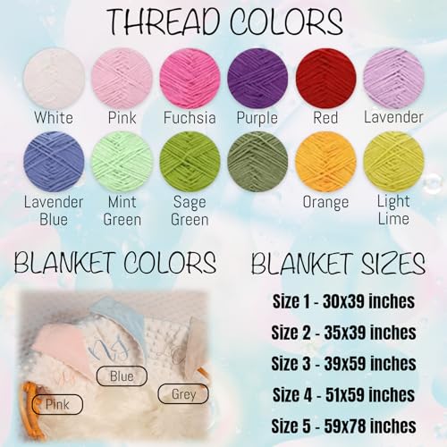Image of Ubjva Personalized Baby Blanket with Custom Name Embroidered Knitted Blanket Gifts for Newborn Toddler Girl Boy