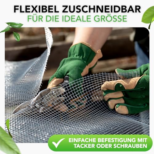 Drahtgitter feinmaschig - 5 x 0,5 Meter - Gitter, Kaninchendraht, Volierendraht, Maschendraht, Maulwurfgitter, Hasendraht Feinmaschig, Maschendrahtzaun 50cm