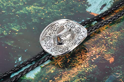 Image of Bolo Ties for Men Western - 3D Cowboy Hat Design With Vintage Boots, Western Bolotie Bola Tie