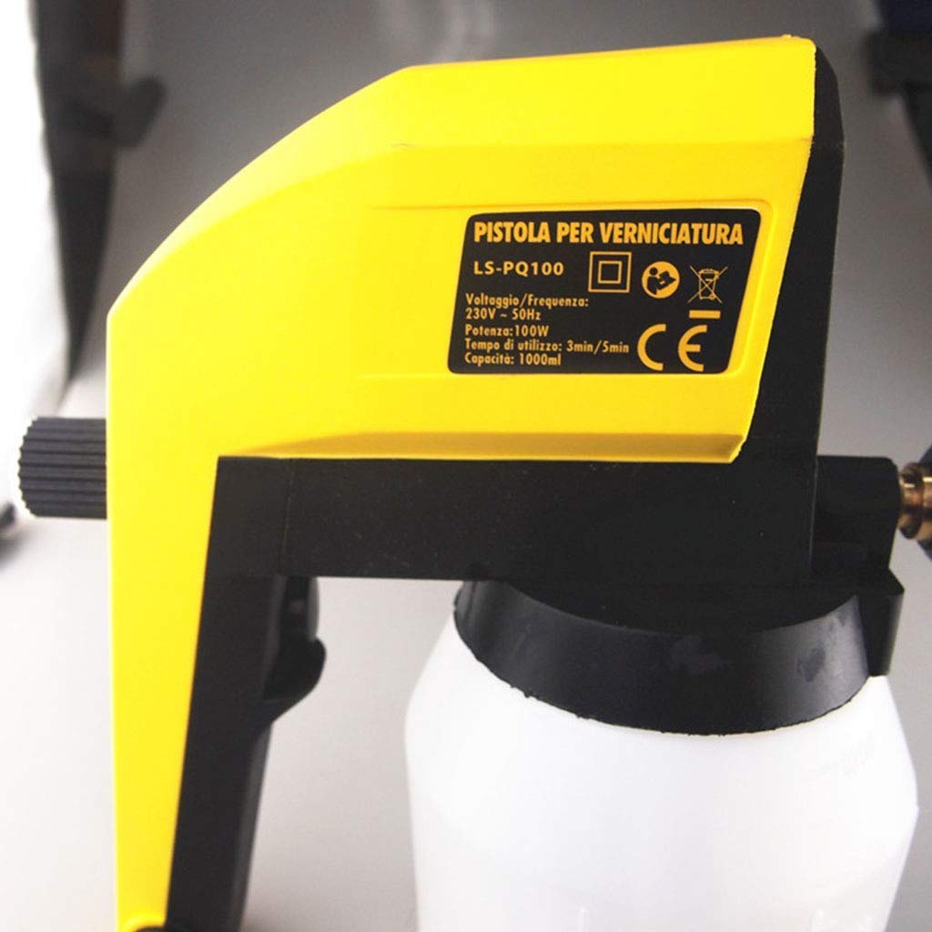 Pulverizadores de Pintura eléctricos de Bricolaje de Mano Amarillo Aerógrafo 100W Sistema de Pistola de pulverización portátil Profesional Pulverizador de Valla para el hogar para