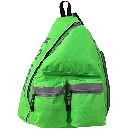 Image of K-Cliffs Heavy Duty Sling Backpack Water-Resistant Laptop Bookbag Body Bag Bright Color Safety Reflective Stipe