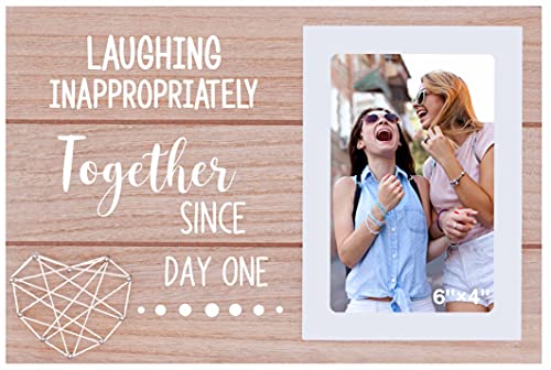 Tourist Memorial Frame Sister Gift Friends Gift Laughing Inappropriately Since Day One Best Friend Gift Long Distance Friendship Gift Christmas Gift Wood Picture Frame Photo Frame for 64 Photo