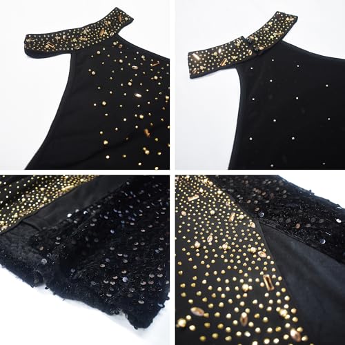 Image of Jigfar Women Sexy Elegant Rhinestone Mesh See Through Party Club Night Split Bodycon Formal Maxi Dress