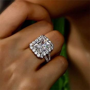 Amazon.com: HaoMo Princess Cut Square Simulation Diamond