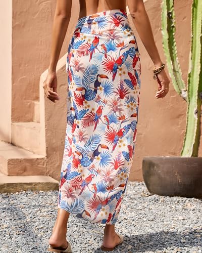 Image of Eicolorte Womens Beach Cover Up Chiffon Sheer Bikini Beach Swimsuit Coverup Sarong Pareo Wraps for Women