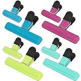 Hotec 袋止めクリップ ステンレス 食品保存用 強力，冷蔵庫袋クリップ キッチン用 袋密封 防湿 鮮度保ち お菓子の湿気防止 袋が簡単にロック 耐久性 8個セット