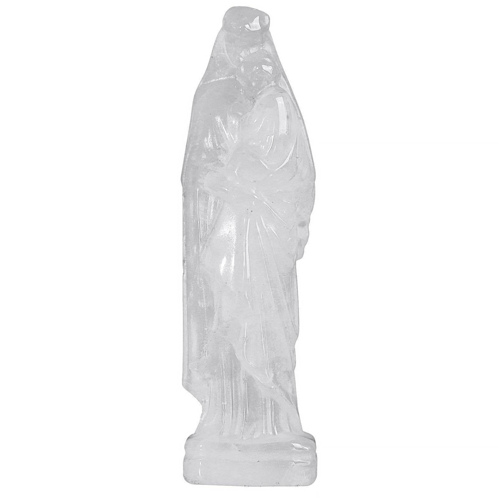 Nupuyai 3.7" Virgin Mary and Christ Child Rock Crystal Statue