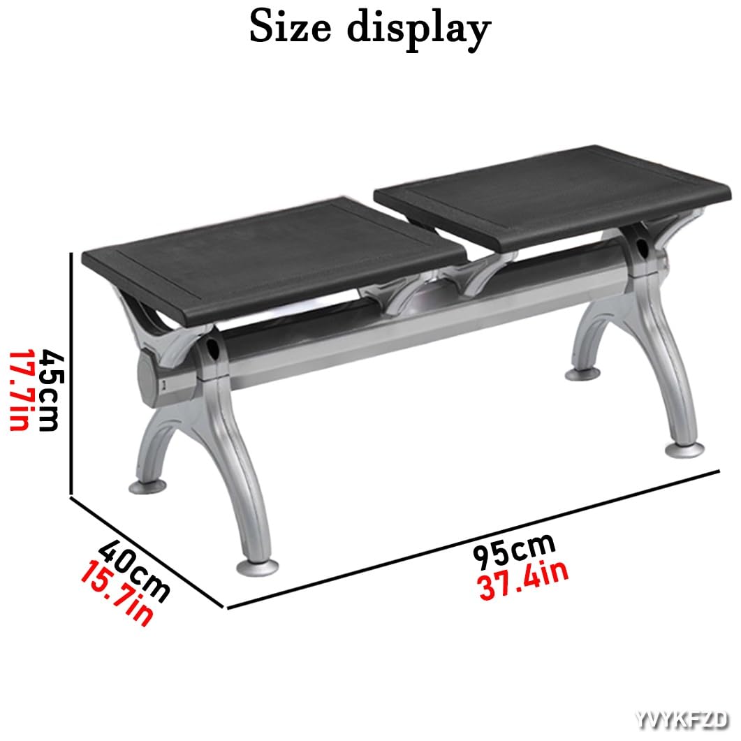 Sillas de Sala de Espera de 2 plazas, Banco de Sala de Espera de Cuero sintético, Silla de Oficina sin Brazos, Banco de recepción de Acero para Aeropuerto, para clínica, Hospital, peluquería