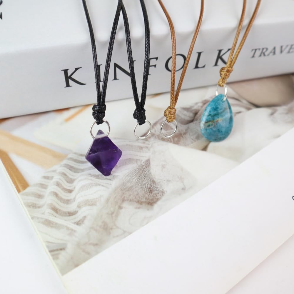 weryerker 32 Pcs Adjustable Necklace Cord for Pendant – Knotted Choker with Metal Ring for Hanging Pendants, DIY Jewelry Making (Multicolour)