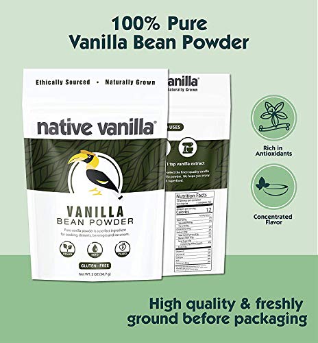 image for Vanilla Bean Powder - 2 oz - Premium 100% Pure Ground Tahitian Vanilla