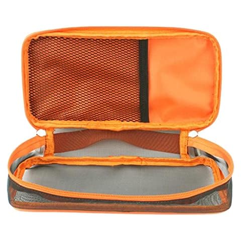 MagiDeal Utensil Organizer Storage Bag Knife Tote Tableware Carrier Cutlery Storage Bag Zipper Organizer for Camping, Travel, Office, Party (Orange 2) Cover