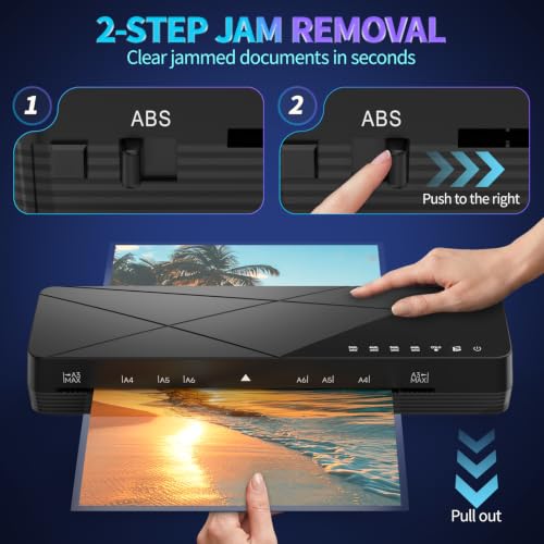 Image of Crenova Laminator 13 inch with Touchscreen 3-6mil Quick Warm Up Auto Off | Hot and Cold Laminator with ABS Jam Free, Laminator for Home Office School, Black