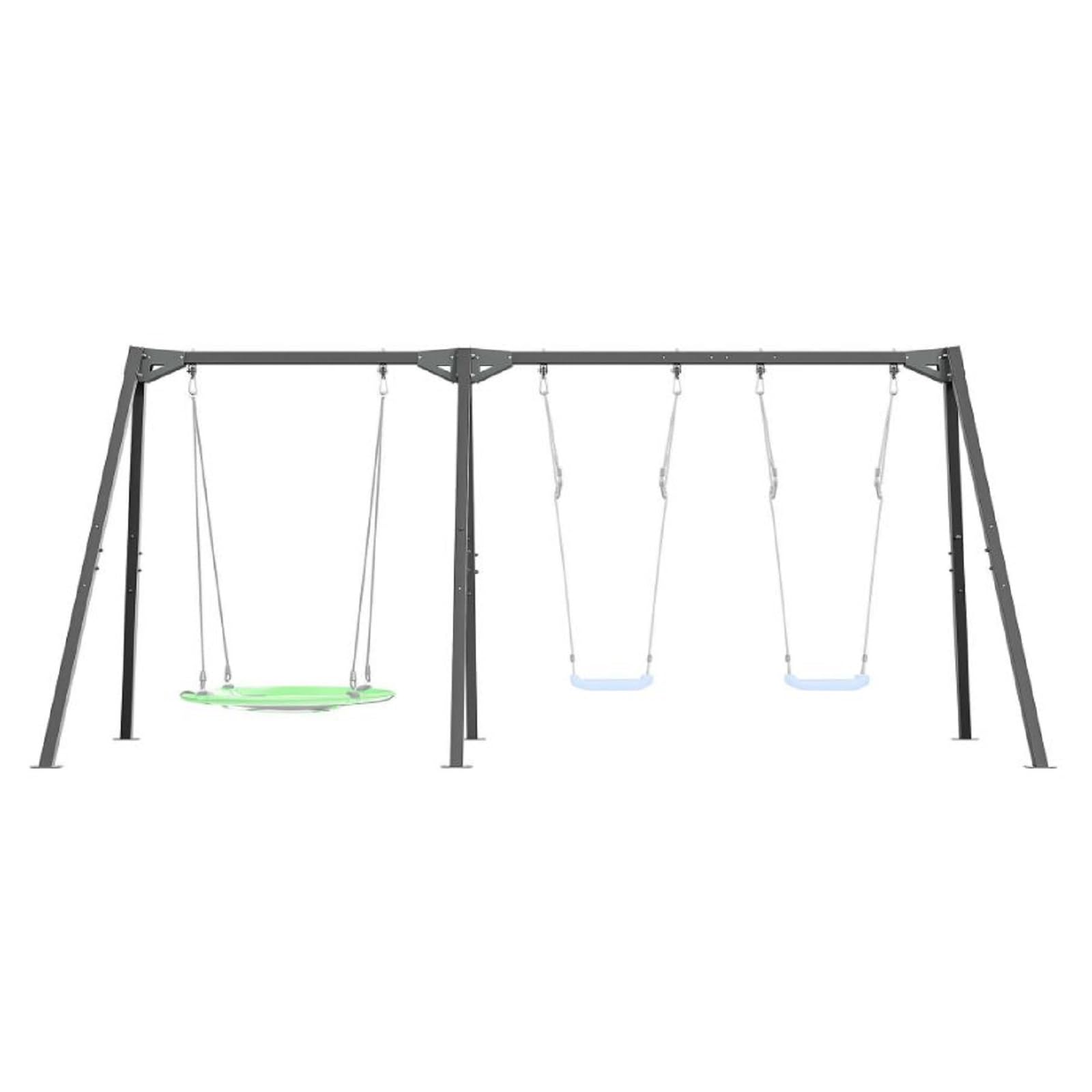 Qls Charcoal Swing Frame Up To 200 Kg Steel Frame For 3 Swings Nest Swing Stable