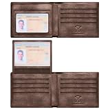 Travelambo Cartera de piel auténtica para hombre con caja de regalo, 4.5