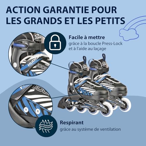 Rollers HUDORA confortables et stylés avec coque extensible en 4 tailles - 5