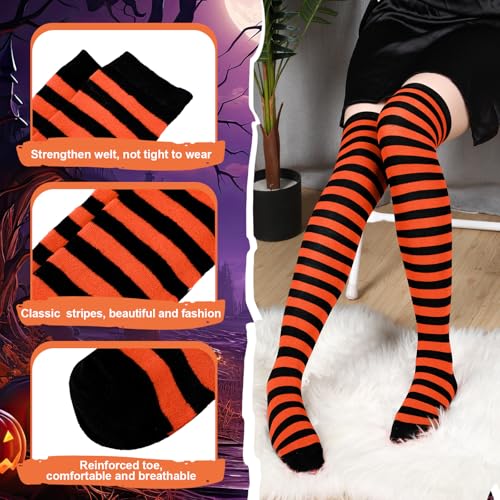 Image of Geyoga Arm Warmers Leg Warmers Striped Thigh High Socks Fingerless Gloves Stockings Christmas Halloween