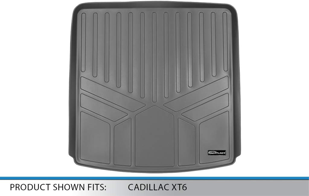 SMARTLINER All Weather Cargo Trunk Liner Floor Mat Behind 2nd Row Seat Grey for 2020 Cadillac XT6 (No All Terrain Models)