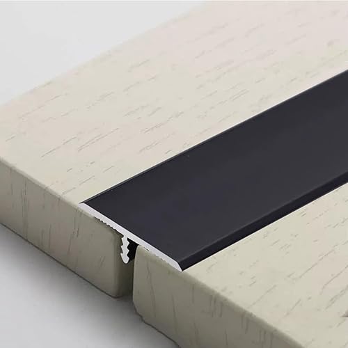 Miniatura 8 de Tiras de transición de piso de moldura en T de aluminio, negro, blanco, gris, dorado, 15, 20, 33, 1.575 in de ancho, borde de puerta para suelos
