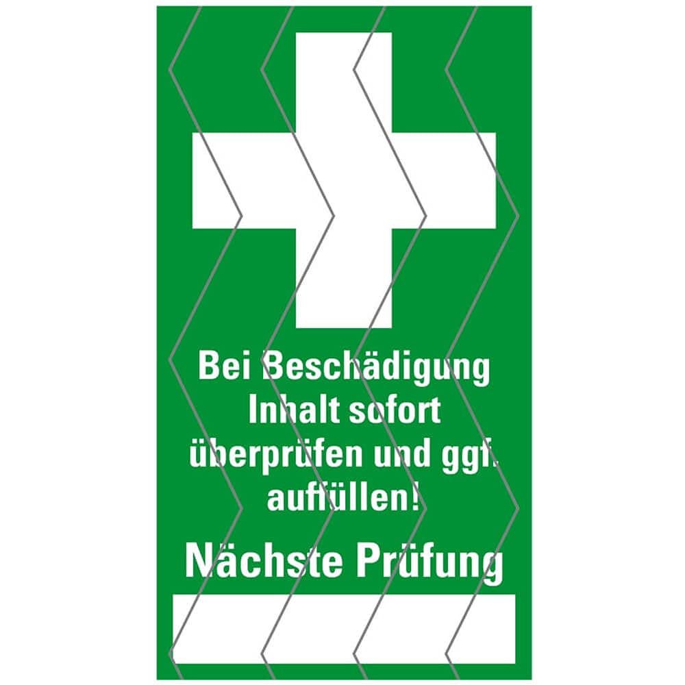BIGPACK Erste-Hilfe-Siegel, Sicherheitsstanzung, grün/weiß, 2,5 x 4,5 cm, 240 ST aus Folie, Art.-Nr. 608828
