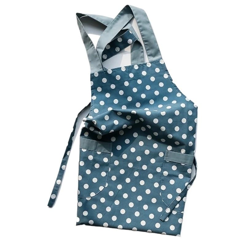 Grembiule da Cucina for Donna in Cotone da Bar con Grembiuli da Cameriera Tascabile for Server da Bar, Cameriere da Hotel, Vestiti da griglia (Color : Blue)