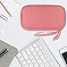 Lacdo USB Flash Drive Case Thumb Drive Holder Case Organizer Portable Electronic Accessories Storage Bag for SanDisk/SamData/Samsung USB Flash Drives Jump Drive Memory Stick, SD Card, Cable, Pink