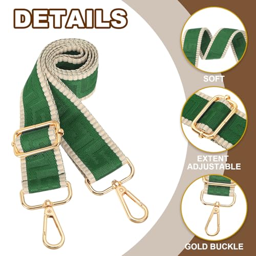 Image of PATIKIL Purse Strap, Adjustable Crossbody Bag Straps Wide Shoulder Strap Universal Replacement Shoulder Bag Belt for Women's Handbags Canvas Satchels Bag Backpack, Green
