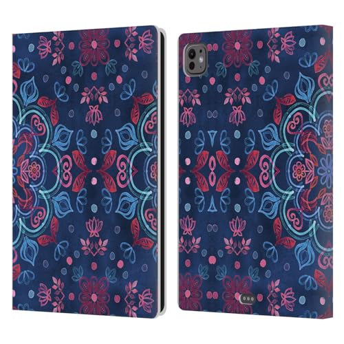Étui portefeuille cuir iPad Pro 11 M4 M5 anti-rayure mandala
