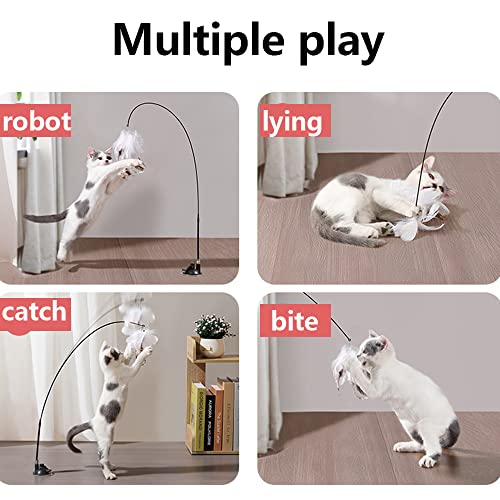 Tingic Hands-Free Cat Toys For Indoor Cat Toys Wand Auto Interactive Cat 6 In1 Natural Bird Feather Ball Toys,Interactive Cat Toys For Indoor Cats Automatic Cat Toys For Boredom And Stimulating #TOP3