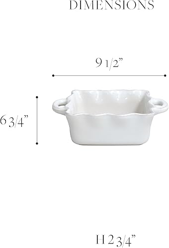 Miniatura 2 de Casafina Panadero cuadrado de cerámica con volantes de 7 pulgadas, colección Cook & Host, azul huevo de Robin's  Utensilios para hornear aptos para