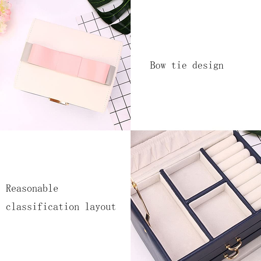Caja de Almacenamiento de Joyas de Cuero con Bloqueo de 3 Capas Joyas de Gran Capacidad Organizadores Box Matrimonio Regalo de cumpleaños Recuerdos (Color : Pink)