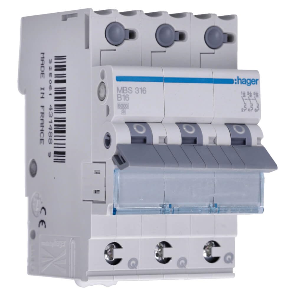 Hager MBS316 circuit breaker - circuit breakers (25 - 60 °C, -25 - 80 °C)