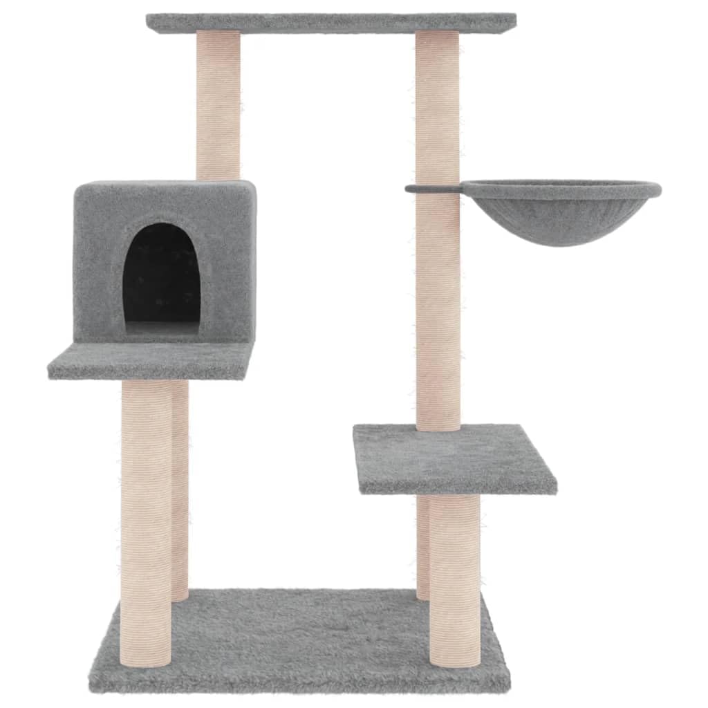 Rascador para Gatos con Postes de sisal Gris Claro 82,5 cm, CIADAZ Rascador Gato, Arbol Rascador para Gatos, Gatos Accesorios, Torre Gatos, Arranhador para Gatos, Casa para Gatos