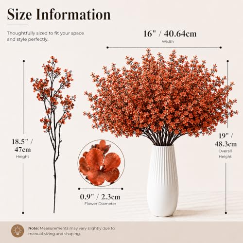 Image of Mandy's 15 Bundles Artificial Burnt Orange Baby's Breath Flowers