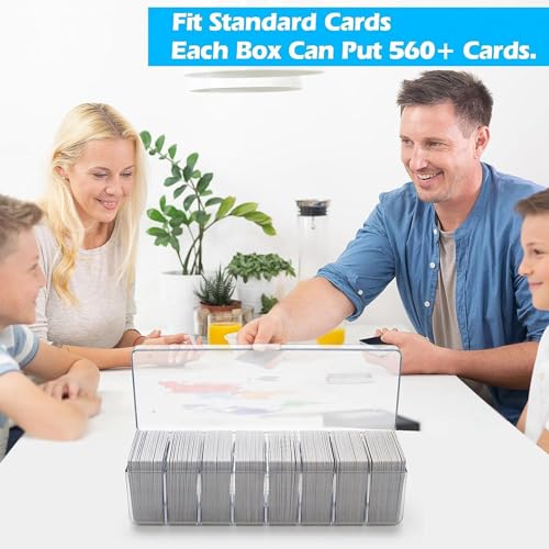 Caja de almacenamiento de tarjetas comerciales plástica de 4 uds con divisores 8