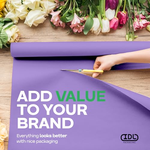 Image of Purple Kraft Paper Roll 12 inch x 1200 inch (100 feet) with Cutter - USA-Made Wrapping Paper for Packing, Moving, Shipping & Crafts /Arts - 100% Recyclable Natural Craft Material by IDL Packaging