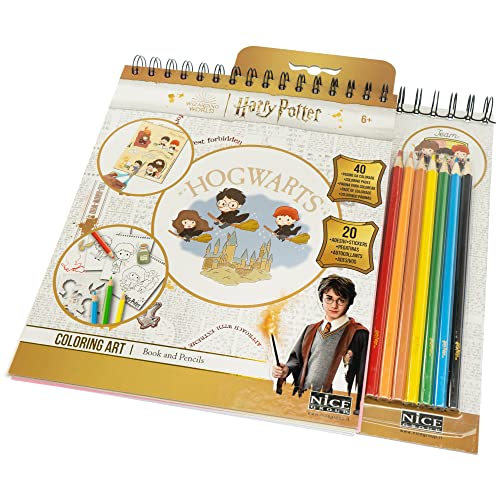Nice Group - Harry Potter Coloring Book - Album di 40 Pagine da Colorare con Matite, attività Creativa per Bambini - cod 21105