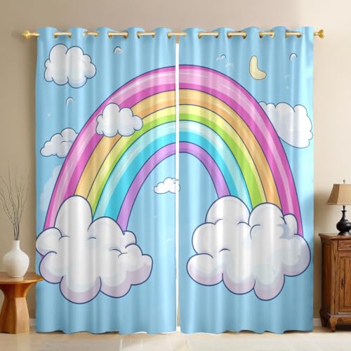Rideaux occultants de qualité supérieure motif nuages en polyester - 2