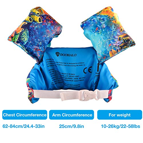image for DOOHALO Kids Swim Life Jacket Vest Swimming Aid Floats with Arm Wings 