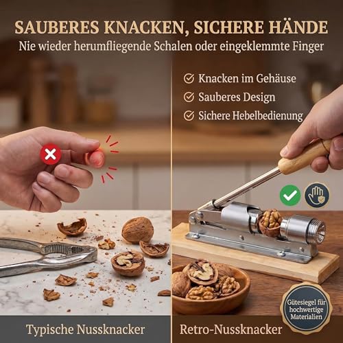 GOODS+GADGETS® Nussknacker für Walnüsse stufenlos verstellbar Edelstahl – Ansicht 5