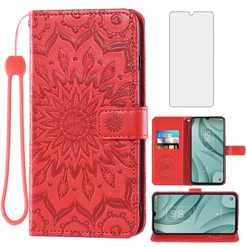 Coque TCL 40 X 5G à rabat avec porte-cartes et verre trempé