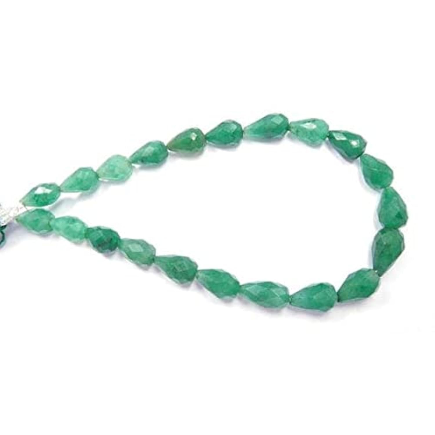 Perles de corindon vert en goutte facettée pour éviter les bijoux ternes et sans éclat