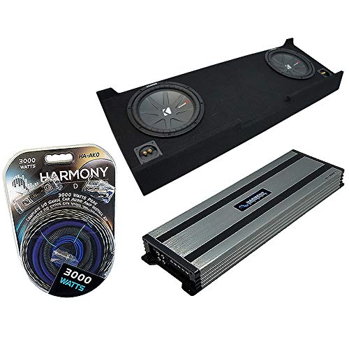 Harmony Audio Compatible with 2007-2013 GMC Sierra Crew Cab Truck Kicker Bundle CompR CWR10 Dual 10