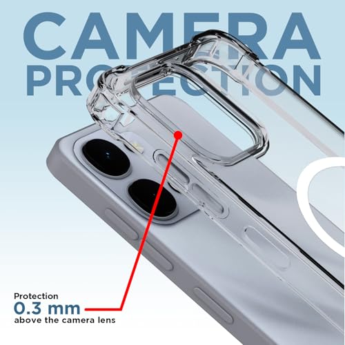 Image of Pikkme Back Cover for Vivo T5x / Vivo Y51 Pro /iQOO Z11x 5G Mag-Safe Shockproof PC + TPU Protective Case Magnetic Support Bumper Case (Transparent Mag-Safe)