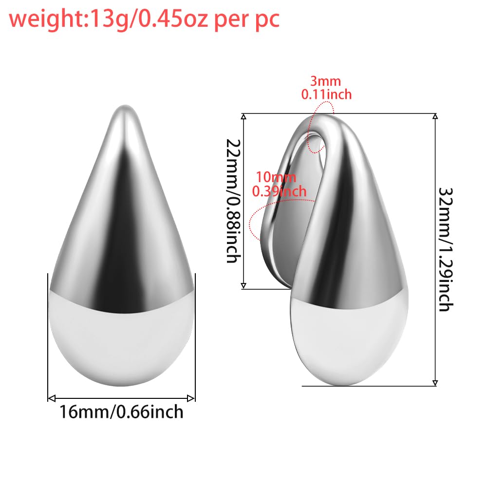 Vankula Ciężarki do uszu Flesh Tunnel Weights Hangers Pierścienie Obręcze Stal nierdzewna dla mężczyzn i kobiet Piercing do uszu Rozciągnięta biżuteria 5 mm 6 mm 10 mm 12 mm, Metal